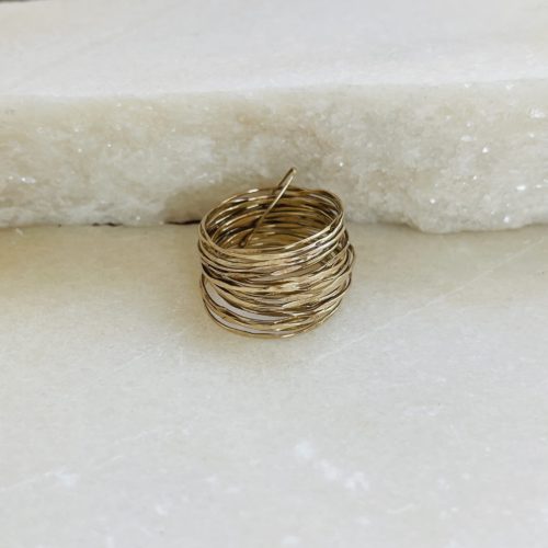 bague 21 anneaux martelés