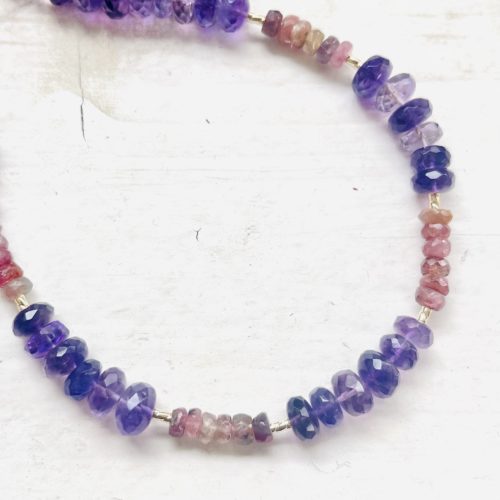 collier amethyste et tourmaline