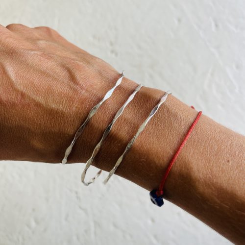 bracelet martelé argent
