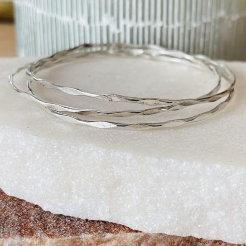 bracelet argent martelé
