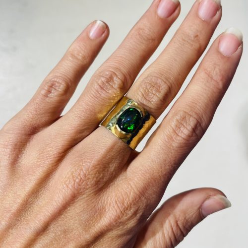 bague opale noire